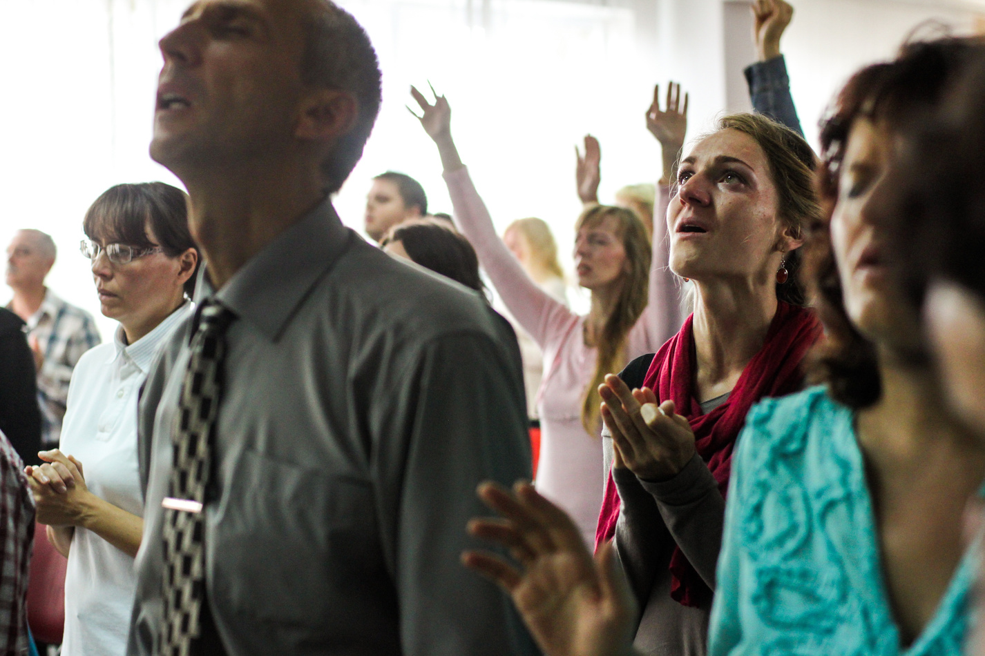 People at a Church Praising